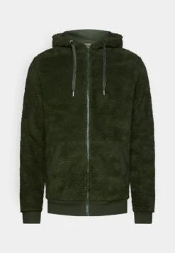 Pier One Borg Zip-Up Jacket - Fleecejakke - Dark Green