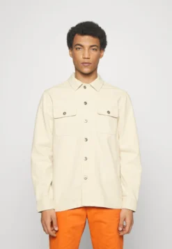 Pier One Undyed Twill- Jeansjakke - White