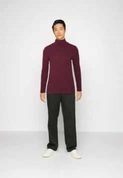 Pier One 2 Pack - Topper Langermet - Beige/Bordeaux