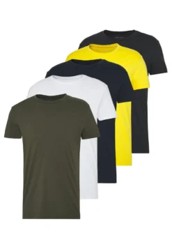 Pier One 5 Pack - T-Shirts - Olive/ White/ Navy /Yellow /Black -Boutique mote herrebutikk 1b9164789150411d82264f1147f53451 scaled