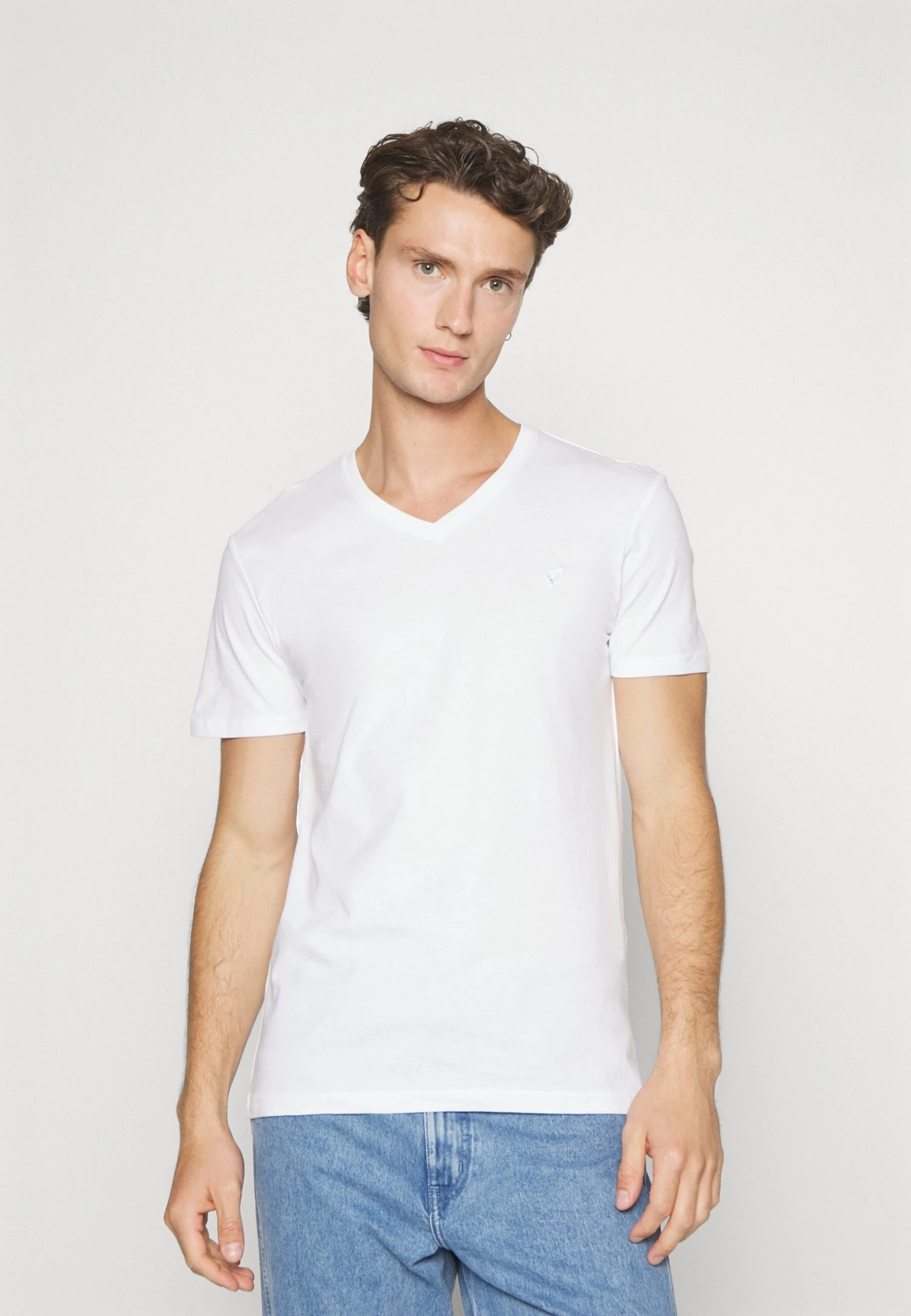 Pier One V Neck Bird Tonal 3 Pack - T-Shirts - Light Brown/White/Dark Blue 3 Pier One V Neck Bird Tonal 3 Pack - T-Shirts - Light Brown/White/Dark Blue - Bilde 3