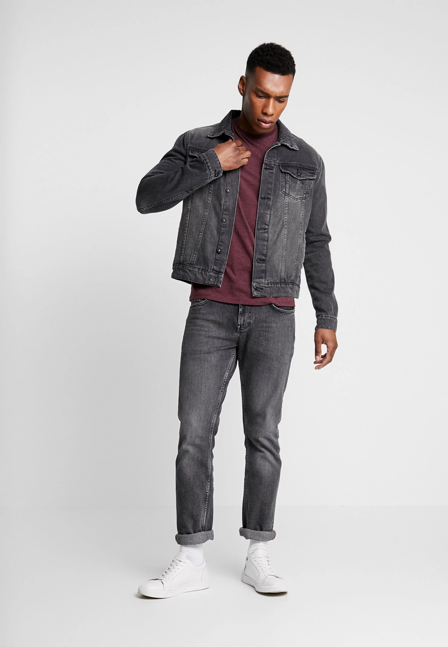 Pier One 5 Pack - T-Shirts - Mottled Bordeaux/White 1 Pier One 5 Pack - T-Shirts - Mottled Bordeaux/White