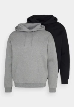 Pier One 2 Pack - Hoodie - Black/Mottled Grey