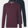Pier One 2 Pack - Poloskjorter - Bordeaux/Dark Blue