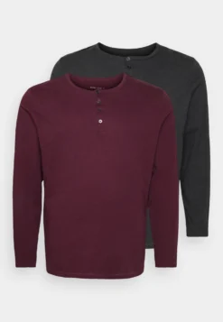 Pier One 2 Pack - Topper Langermet - Dark Grey/Red -Boutique mote herrebutikk 4089c74a99f34581929abbbd5c30a0e5 scaled