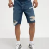 Pier One Jeansshorts - Dark Blue Denim