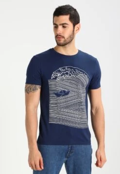 Pier One T-Shirts Med Print - Dark Blue/White