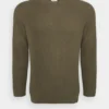 Pier One Big Stitch Mix Crewneck - Strikkegenser - Olive