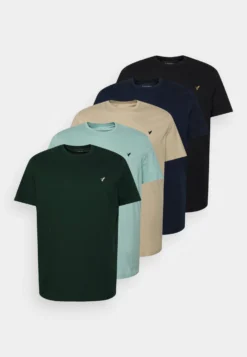 Pier One 5 Pack - T-Shirts - Dark Green/Beige/Light Blue -Boutique mote herrebutikk 7af36362bd71478faf64c035d446b9b1 scaled