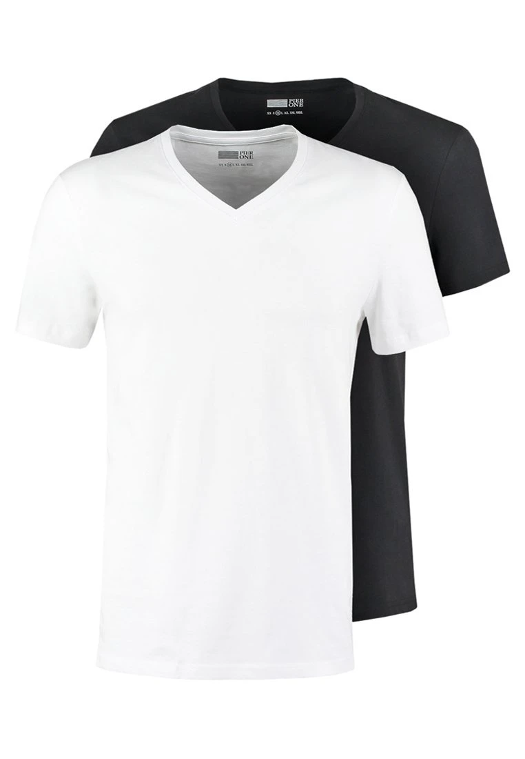 Pier One 2 Pack - T-Shirts - White/Black 6 Pier One 2 Pack - T-Shirts - White/Black - Bilde 6