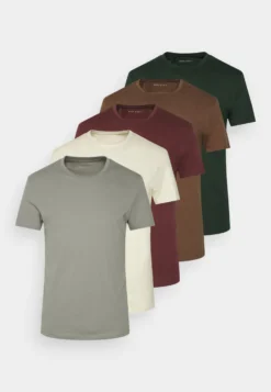 Pier One 5 Pack - T-Shirts - Bordeaux/Light Grey/Brown -Boutique mote herrebutikk 83cca5e18c004829aaae044651c3ddc2 scaled