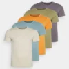 Pier One 5 Pack - T-Shirts - Orange/Dark Blue/Green