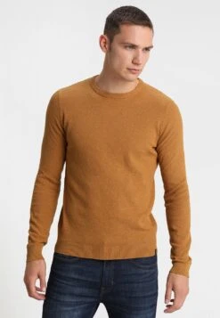 Pier One Strikkegenser - Mottled Dark Yellow