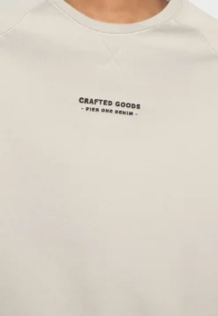 Pier One Crafted Goods Crew - Sweatshirt - Off-White -Boutique mote herrebutikk a069395134564dacb80f80f2885e14b7 scaled