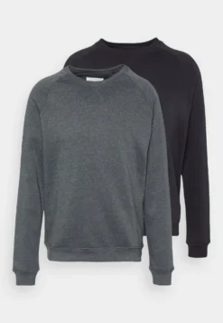 Pier One 2 Pack - Sweatshirt - Black/Mottled Dark Grey