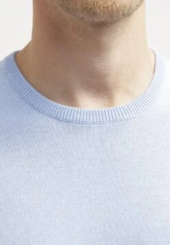 Pier One Basic Crewneck - Strikkegenser - Light Blue -Boutique mote herrebutikk b041e581fd1148bba0db07cb588bf608
