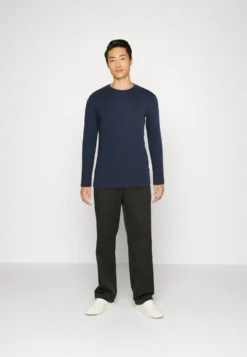 Pier One Topper Langermet - Light Green/Beige/Dark Blue