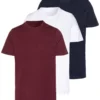 Pier One 3 Pack - T-Shirts - White/Dark Blue/Red