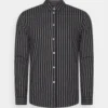 Pier One Flannel Stripes- Skjorte - Dark Grey