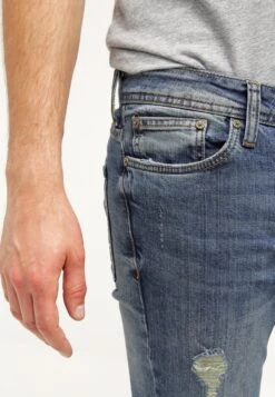 Pier One Jeans Slim Fit - Destroyed Denim -Boutique mote herrebutikk c9b59730ea4f416589e15619434ec350