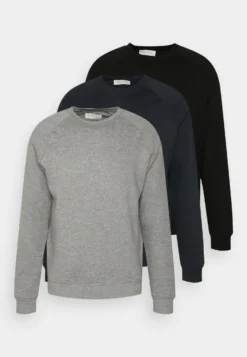Pier One 3 Pack - Sweatshirt - Black/Mottled Grey/Dark Blue -Boutique mote herrebutikk ce816485c10541bfa9803e2388c9500d scaled