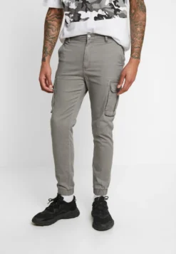 Pier One Cuffed Skinny Trouser- Cargobukse - Grey