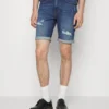 Pier One Jeansshorts - Dark Blue Denim