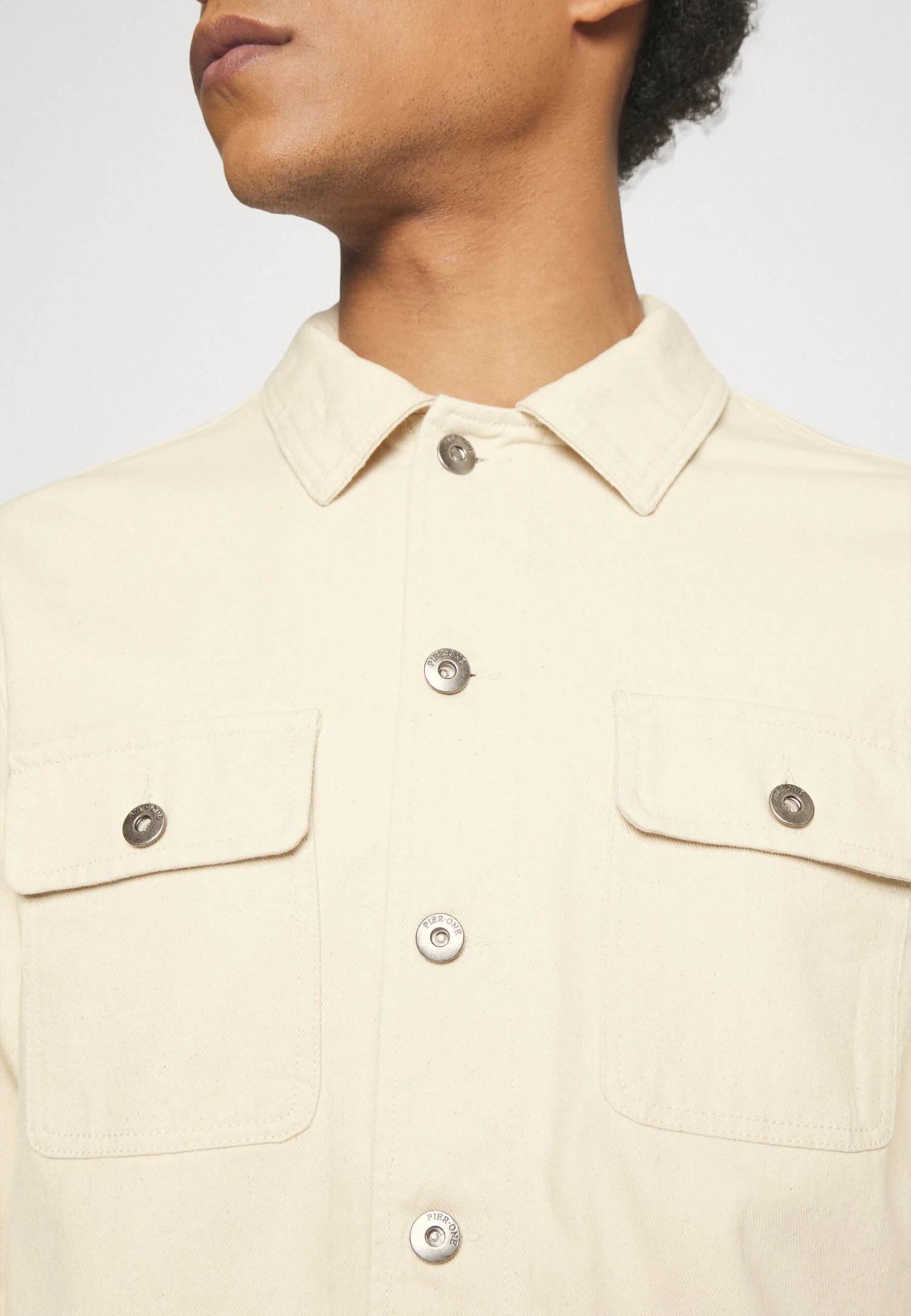 Pier One Undyed Twill- Jeansjakke - White 5 Pier One Undyed Twill- Jeansjakke - White - Bilde 5