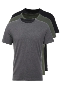 Pier One 3 Pack - T-Shirts - Black/Grey/Green -Boutique mote herrebutikk df840033a7f04afda15f16c48ba7762b scaled