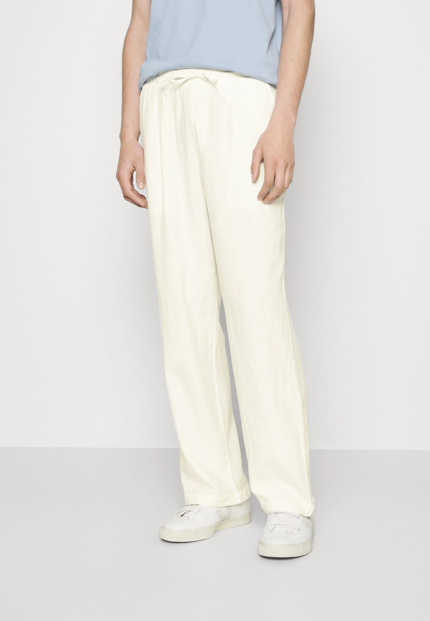 Pier One Drawcord Trousers Linen Blend - Bukse - White 1 Pier One Drawcord Trousers Linen Blend - Bukse - White