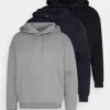 Pier One 3 Pack - Sweatshirt - Dark Blue/Black/Mottled Grey